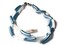 19 1/2 Inch Vintage Twisted Two Strand Blue and White Beaded Necklace - Plastic Tube Beads